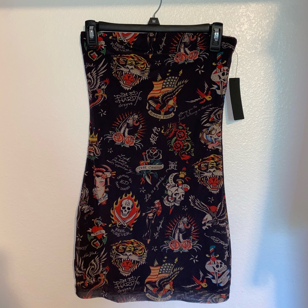 Ed Hardy Strapless Mini Dress w/tags